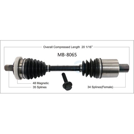 Surtrack Axle Cv Axle Shaft, Mb-8065 MB-8065